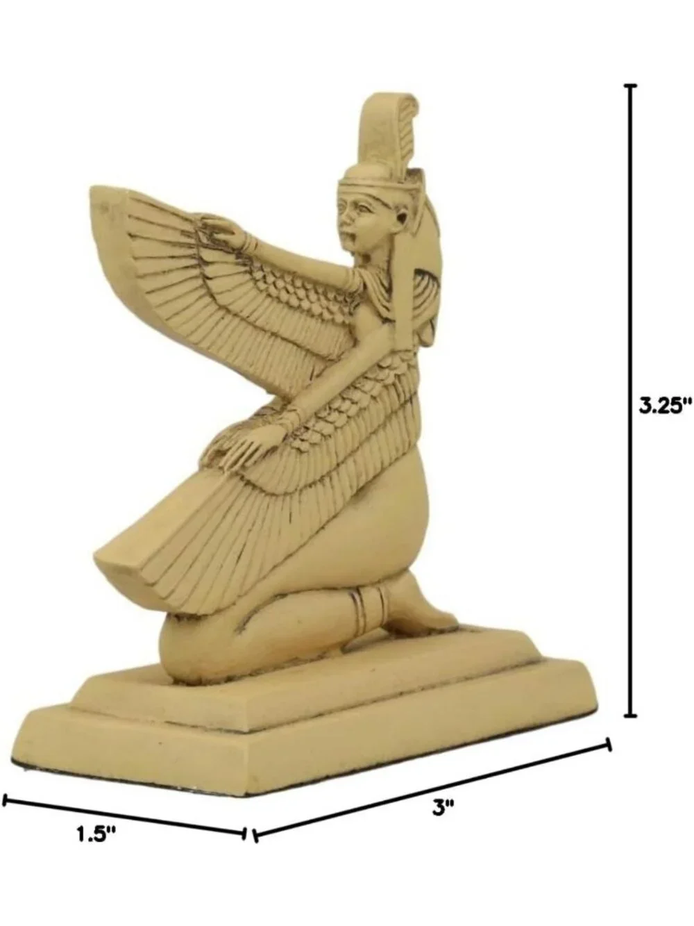 Mini Egyptian Hieroglyphic Winged Goddess Maat Figurine | 3.25